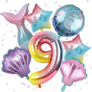 AYUHR-5e anniversaire fille rose - décoration papillon couronne ballons en aluminium - décoration d'anniversaire 5 ans - Neuf