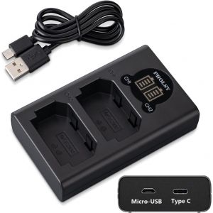 NP-FZ100 Chargeur USB Rapide Double LCD Léger Compact Chargeur Batterie pour Batterie Sony NP-FZ100 Compatible avec Sony a1 a9M2 a9 a7SM3 a7RM4A a7RM4 a7RM3A a7RM3 a7C a7M4 a7M3 a6600 FX3 - Neuf