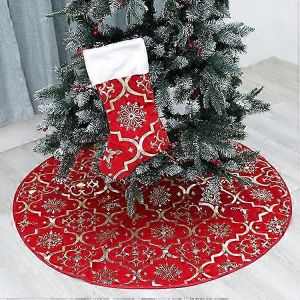 Jupe de sapin de No&euml;l, tapis de sapin 120 cm, jupe de sapin rouge en peluche, &eacute;toile de sapin, jupe de sapin avec grandes chaussettes de No&euml;l 45 cm pour les f&ecirc;tes de fin d'ann&eacute;e. - Neuf
