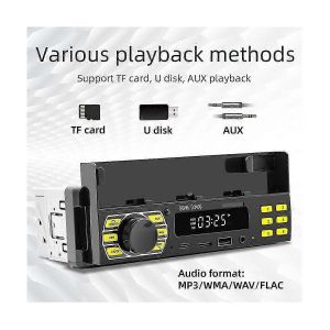 Autoradio Bluetooth 1 Din Lecteur Mp3 Mains Libres A2dp Type C Usb Tf Aux Support De T&eacute;l&eacute;phone O Syst&egrave;me Hea - Neuf