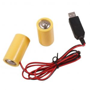 Éliminateur de piles LR14 C universel, câble d'alimentation USB, remplace 2 piles 1,5 V pour lampes LED et jouets électroniques - Neuf