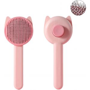 Brosse Pour Chiens Et Chats, Brosse Pour Chiens Et Chats, Brosse Dépilatoire Pour Animaux À Poils Longs Et Courts, Nettoie Les Poils D'animaux En Un Clic, Peigne De Massage (Rose) - Neuf