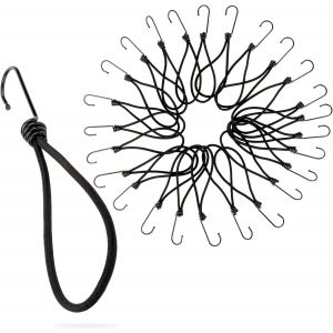 CHECARZHN--NO1-Tendeurs Elastique Avec Crochets - Lot 25 Tendeur Bache Piscine De 23 Cm Pour Remorque Bagages Camping - Sandow Sangle Élastique Pour Bache - Mini Tendeur Elastique Avec Crochet - Neuf