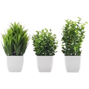 Plantes en pots Plante artificielle d'eucalyptus Mini Faux plantes en pot Int&eacute;rieur Petit Bl&eacute; Gras En Plastique - Neuf