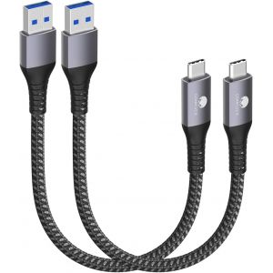 USB C Câble 2Pack 50CM/0.5M Type C Câble Android Auto 3.1 Gen2 USB A à C 3.1A Charge rapide Câble de transfert de données de synchronisation 10Gbit/s pour Samsung Galaxy S23 S22 S21 Note 20 - Neuf