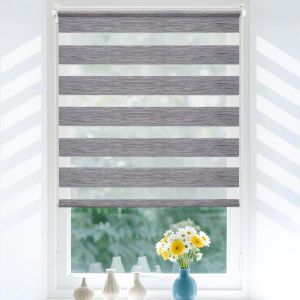 Store Enrouleur Jour Nuit Sans Per&ccedil;age, Installation Facile Pour Fen&ecirc;tre Porte, Intimit&eacute; Pour Salon Chambre Bureau, 50l X 230l Cm, Gris Marbr&eacute; - Neuf