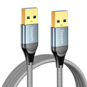 Câble USB 3.0 de 4 m - Super Speed - Fiche A mâle vers fiche A mâle - Câble de connexion USB compatible avec imprimantes, modems, disques durs, appareils photo, etc - Neuf