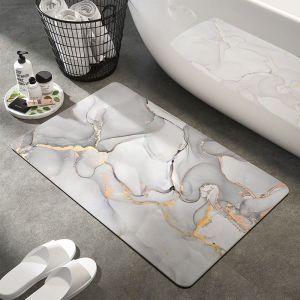 Tapis de bain gris clair 40 x 60 cm, tapis de bain super absorbant et antidérapant, tapis de sol de salle de bain à séchage rapide pour douche baignoire lavabo - Neuf