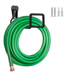 Crochet pour tuyau d'arrosage, support mural en métal robuste, crochet extensible pour tuyau d'arrosage, enrouleur de tuyau d'arrosage, crochet pour tuyau d'arrosage (noir) - Neuf