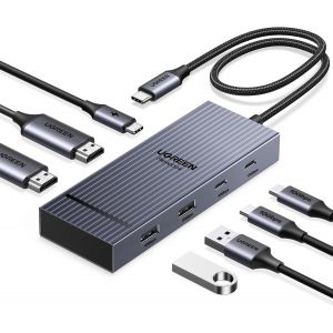 Revodok Pro 207 Docking Station Hub Usb C Dual Hdmi 4K 60Hz Pd 100W 7 En 1 Station Accueil Adaptateur Multiports Usb 2A2C 10Gbps Extension 2 &Eacute;crans Pour Windows Macos - Neuf