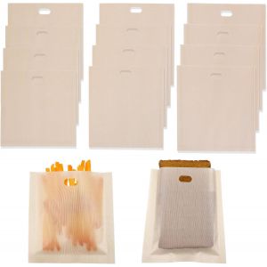 Loranka-Lot De 12 Sacs &Agrave; Sandwich R&eacute;utilisables, Lavables, Antiadh&eacute;sifs, R&eacute;sistants &Agrave; La Chaleur, 3 Tailles Pour Grille-Pain, Grille-Pain, Grille-Pain, Sandwich, Panini, Collations - Neuf