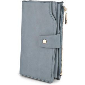 Femme Portefeuille Blocage Rfid En Pu Cuir Avec Bracelet Grande Capacité(21 Emplacements De Cartes) Poche Intérieure Convient Aux Portables 5.5 - Neuf