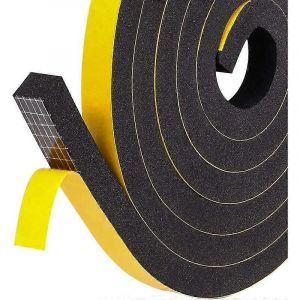 Bande adh&eacute;sive pour porte-fen&ecirc;tre,coupe-froid en mousse de caoutchouc,12mmx10mmx2m,joint isolant &eacute;pais,r&eacute;sistant aux courants d'air,protection des meubles,1 rouleau - mousse noire - Neuf