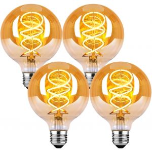 Ampoule Led E27, Ampoule E27 Vintage Dimmable 4w St64 Ampoule Led E27 Blanc Chaud 2700k 360lm Edison Décorative Rétro Ampoule Vintage Antique Lampe Equivalent À Incandescente 40w, Lot De 4 - Neuf
