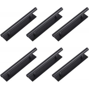 lbgwp60-LotDe 4 Longues Poignées Autocollantes En Plastique Noir Avec Plaque Pour Porte Coulissante De Placard De Cuisine - Neuf
