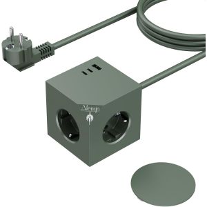 PD20W Power Cube Multiprise 6 en 1 Avec 3 USB, Pied Magn&eacute;tique, Interrupteur, 3680 W/16 A - Adaptateur Pour Bureau, Maison - Neuf