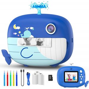 LETNERNY-Appareil Photo Numérique Pour Enfants À Double Objectif, Impression Instantanée Écran Ips De 5,1 Cm, Caméscope Vidéo 1080P Avec Papier D'Impression À Faire Soi-Même | Stylos De Couleur | Car - Neuf