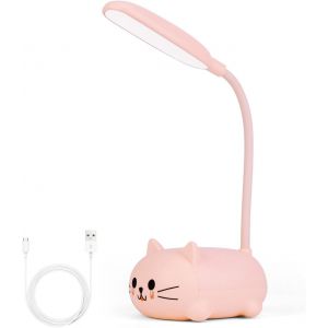 Martstey Lampe De Bureau Enfant, Veilleuse B&eacute;b&eacute;, Veilleuse Pliable Mini Chat, Lampe De Lecture Avec Capteur Tactile, 4000k, Rechargeable, Pour Decoration Chambre Fille, Chambre Enfant - Neuf