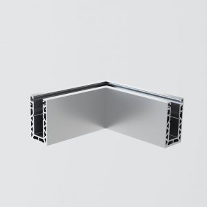 Profil d&rsquo;angle 90&deg; aluminium pour garde-corps verre - Finition alu anodis&eacute; mat - Jonction de profils - Neuf