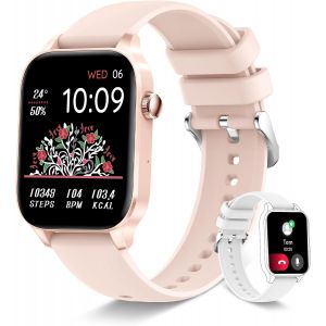 Montre Connectée Femme Avec Appel Bluetooth,Smartwatch Avec Podometre Moniteur De Fréquence Cardiaque Tension Artérielle Fonction Féminine Sommeil Montre Intelligente Connecté Pour Android Ios - Neuf