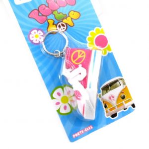 Promotion ! Porte-Cl&eacute;s 'peace' Chausson Rose - 8x4x3 Cm - Neuf