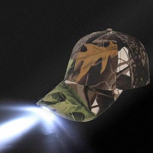 Lampe De Poche Unisexe Chapeau Casquette De Baseball Avec Lampe Frontale Lumi&egrave;res Led Lumineuses,Camouflage - Neuf