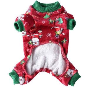 Costume de Noël festif en polaire pour chien ¿ Adorable tenue à quatre pattes pour les fêtes et les divertissements - Neuf