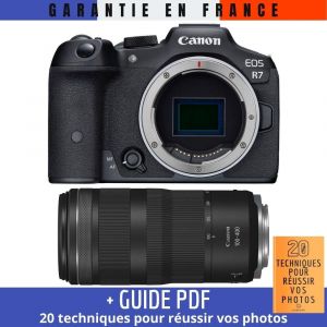 Canon EOS R7 + RF 100-400mm F5.6-8 IS USM + Guide PDF 20 techniques pour réussir vos photos - Neuf