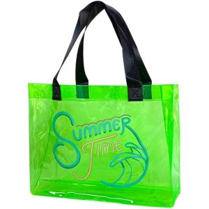 Gjhgf-Sac À Main En Pvc Transparent Avec Lettres Imprimées 40 X 30 X 10 Cm Avec Sac À Main Portable En Plastique Adapté Pour Le Travail À La Salle De Sport Plage Sport - Neuf