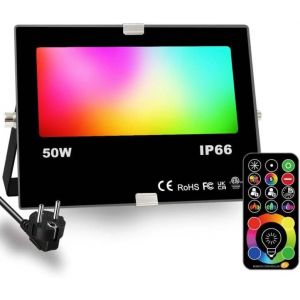 Projecteur Led, &Eacute;quivalent 400w, Changement De Couleur Rgbw 120 Couleurs, Synchronisation, Projecteurs Ext&eacute;rieurs 4000 Lumens, Blanc Chaud Rgb 2700k, Ip66 &Eacute;tanche - Neuf