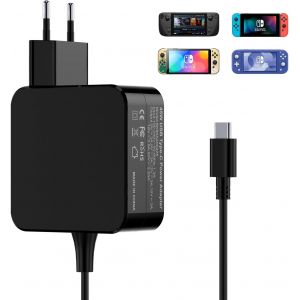 CMWX-45W Chargeur Compatible avec Nintendo Switch Steam Deck/Lite/OLED, Chargeur Rapide USB C 20 V/2,25 A, Câble de Charge 15 V/3 A pour Mobile de Type C - Neuf