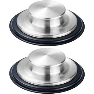 Bouchon d'évier de cuisine 2 pièces - Acier inoxydable, large bord de 3,35"" de diamètre - - Neuf