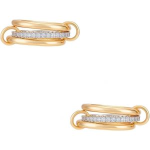 Kahfl-Bagues Empilables En Or Pour Femmes Ensemble De 2 Bagues En Acier Inoxydable Et Oxyde De Zirconium Bagues Multi Maillons Connectées Bague Tendance Délicate Pour Cadeaux Taille Us 3 (6mm) - Neuf