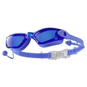Lunettes De Natation Bleues Avec Bouchons D'oreilles Int&eacute;gr&eacute;s Pour Hommes Et Femmes - Neuf