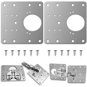 2 pi&egrave;ces plaques de r&eacute;paration charni&egrave;re d'armoire, supports avec trous plaque vis 12 pour tiroir fen&ecirc;tre meubles en bois, (CYX0008) - Neuf