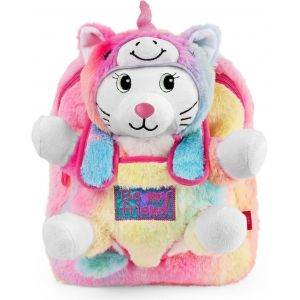 Sac à Dos Licorne Kawaii pour Fillette 3 4 5 6 Ans-Sac roulettes Sport avec Peluche Chaton Chat Amovible Fille Enfant École Maternelle-Sac de Voyage Doux (Sac à Dos) - Neuf