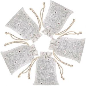 Jute Lin Naturel Petite Simple Pochette Bijoux Sacs Mariage No&euml;l Bijoux Pochette Cordon Cadeau Sac 50 Pcs 10 * 14cm - Neuf