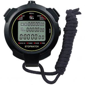 Chronomètre de sport numérique,chronomètre à mémoire partagée 10 tours / mémoire partagée Compte à rebours,grand écran étanche - Neuf