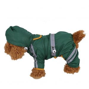 Hjlian Manteau Impermeable Pour Chien, Veste Impermeable, Capuche, Cape, Impermeable, Vetement D'exterieur (Vert, S) - Neuf