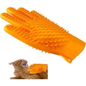Les Mains Sur Les Animaux De Gants De Toilettage Pour Les Cheveux Remover & Animal De Compagnie Chien Gant De Bain Douche De Massage Brosse De Toilettage Avec 424 Silicone - Neuf