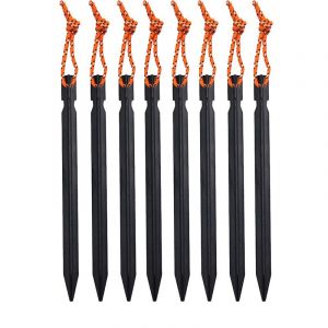 8 Pc De Piquets De Tente, 18 Cm Métal Pieux, Piquets De Tentes, Piquets De Tente En Aluminium Pour Sol Dur, Noir De Piquets, De Sable Enjeux Pour Le Camping - Neuf
