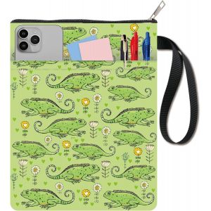 Housse De Livre En Lézard Housse De Livre En Tissu Lavable Fermeture Éclair Poche Avant 11 X 8.7 Pouce Cadeau Pour Lecteur De Roman Fantastique Inspiré Des Livres Protecteur De Livre De Poche - Neuf