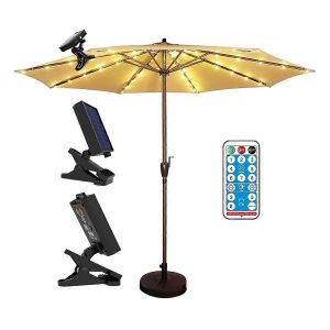 Lumières De Parasol De Patio Lampes De Parasol Étanches À Énergie Solaire Patio Extérieur Avec Télécommande 8 M - Neuf