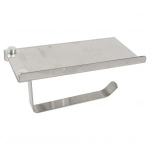 support de t&eacute;l&eacute;phone de papier toilette de salle de bain en acier inoxydable avec &eacute;tag&egrave;re outil m&eacute;nager surface bross&eacute;e - Neuf