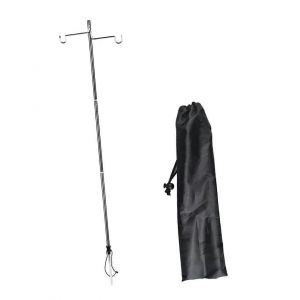 1 Support De Lampe Pliable Pour Camping, Double Usage Et Support De Lanterne Au Sol En Acier Inoxydable Pour Activites De Plein Air, Pique-Nique - Neuf