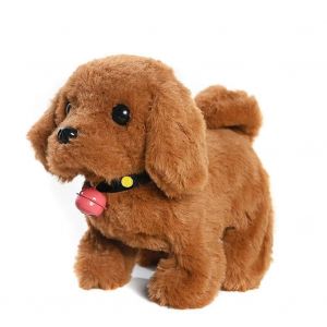 ISKAEN Peluche Chien electronique Realiste Courant et Aboyant, Jouet Interactif, Cadeau pour Gar&ccedil;ons et Filles a 36 ANS, Marron Fonce - Neuf
