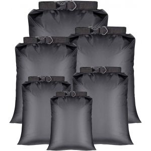 Jgd-6 Pcs Sacs &Eacute;tanche L&eacute;ger 8 L + 5 L + 3,5 L + 3 L + 2,5 L + 1,5 L Imperm&eacute;ables Waterproof Portatif,Kayak D&eacute;rive Submersible Nautiques Randonn&eacute;e Camping(Noir) - Neuf