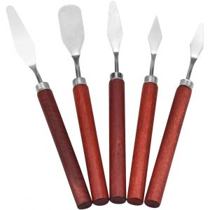 5PCS Couteau &iquest;&iquest; Palette Peinture ? l'huile en Acier Inoxydable, Peinture Grattoir, Palette Couteaux Set, Peinture Couteau Spatule Couteau Grattoir pour Artiste Peinture ? l'huile Couleur Mixte - Neuf