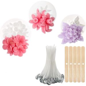 Kal-Fabrication De Bougie Moule Fleur 3 Pièces Moule À Bougies En Ssilicone 3d Diy Forme De Fleur Moule Silicone Bougie Moule Bougie Silicone 3d Diy Moules Fleurs 3d Silicone Bougies Forme - Neuf