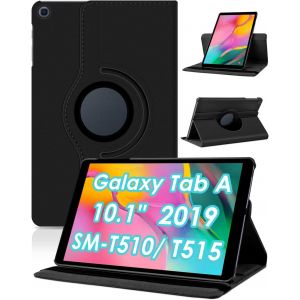 Housse Pour Samsung Galaxy Tab A 10.1 2019 (Sm-T510/T515) Ultra Mince Coque De Protection Avec 360 Rotatif Support Fonction Cuir Étui Tab A 10,1"" 2019 Cover, Noir - Neuf